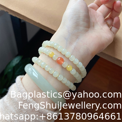 Buen precio Brazalete de Jade para Mujeres Regalos para Hombres - Protección de Jade Verde Brazalete de Cristal Curativo - 8mm de piedra preciosa con cuentas Brazalete ajustable Pulseras Para Hombres Mujeres Medias en línea