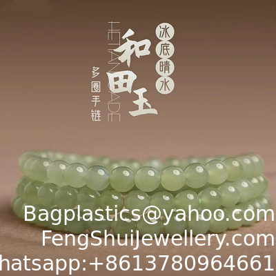 Buen precio Joyería de moda Natural Curación Cristal de Jade Verde 10mm Brazaletes con cuentas Brazaletes con gemas Brazalete con cuentas para regalos en línea