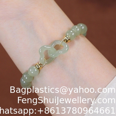 Ein guter Preis. Herz-zu-Herz-Liebe Verstellbarer Jade Stein Miss You Armband Hochwertiges Licht Luxus Natürliches für Paare Damen Klassisch Online