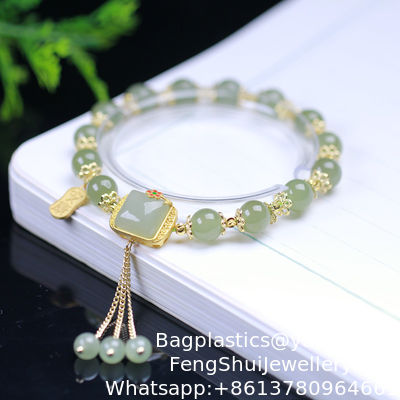 Bon prix Bracelet de perles circulaires en pierre naturelle véritable, bracelet en jade pour hommes et femmes, jade, cordes à la main, vente en gros, bracelet en pierre sculptée à la main, bijoux en jade, bracelet jonc en jade de Birmanie en ligne
