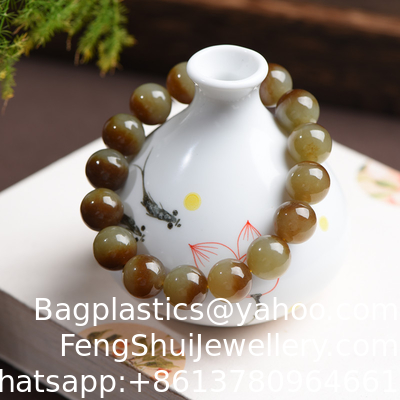 Ein guter Preis. Natürlicher Jade Stein Armband Jade Schmuck 6mm 8mm10mm 12mm 14mm Natürlicher weißer Jade Stein Runde Perlen Freundschaft Armband Handgemachter Schmuck Online