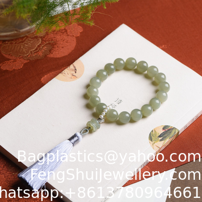 Ein guter Preis. Mode Hot-Selling Mehrfache Jade-Armband Hetische Jade Hand Armband Runde Form Unisex Paar Armband Frauen Jade-Kette Natürliche Hetische Jade-Perlen Anhänger-Bindung Online