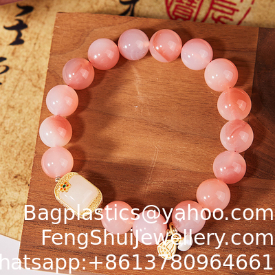 Buen precio Perlas curativas Brazaletes de piedra Brazaletes rosa cuarzo Ágata Brazalete natural Sakura Ágata Joyería Dama Estrella de la Luna Brazalete Flor Ágata Brazalete Regalo Joyería en línea