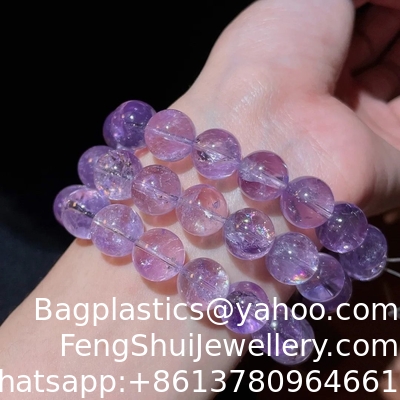 Buen precio Brazalete de cuentas de cristal para hombres Mujeres Protección de la salud Alma Regalo de piedra natural púrpura cuentas de piedra ágata cuentas de energía Poder de curación de cristal piedra preciosa para la fabricación de joyas, brazalete collar en línea