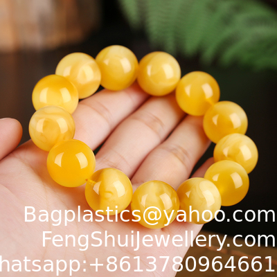Ein guter Preis. Amber Charm Elastischer Naturstein Natürliche Wasserreinigung Amber Bienenwachs Handstring Bienenwachs Amber Runde Perle Blume Perdo Kreis Paar Armband Online