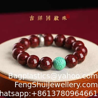 Ein guter Preis. Feng Shui Armband Cinnabar Kristall Armband Stretchy Perled Armband Schnitz Antike Münzen Reichtum Amulet Buddhistisch Mala Perlen Armband Glück Armband Für Frauen Männer Rot Online