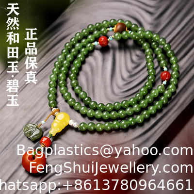 Ein guter Preis. Großhandel Rund-Halbgrün Nephrit Jade Kristall Perlen Armband Perlen zum Souvenir Geschenk Top-Qualität Edelstein A-Grad Natürliche kanadische Nephrit Jade Armband 8mm Rundperlen Armband Online