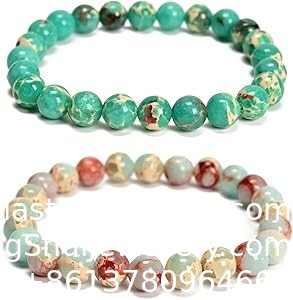 Buen precio Las piedras preciosas mixtas de cuentas de doble protección brazalete de piedra redonda de cuentas de conjunto brazaletes estirados para mujeres hombres en línea