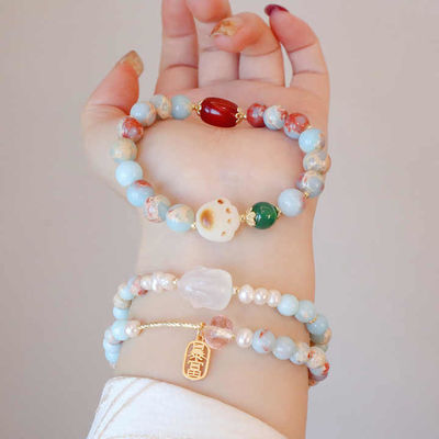 Bon prix Europe et États-Unis Nouveau Bracelet de perles en agate rouge naturelle, perle et pierre Shoushan, Bijoux féminins en gros, Type de bracelets en ligne