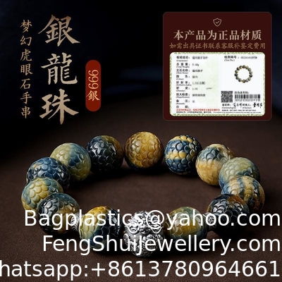 Buen precio Pulsera de Dragón de Plata 999 Ópalo Blanco Natural de Alta Calidad Pulsera de Cristal Ópalo Artesanía Pulida Piedra Curativa de Moda Para Feng Shui Para Regalo en línea