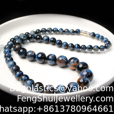 Buen precio Pulseras de cuentas de pietersita multicolor de forma redonda, calidad rara, pietersita natural. Pulsera de piedras preciosas de pietersita curativa para mujeres y hombres en línea