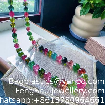 Good price Necklace Colorful Beads Elastic Bracelet Watermelon Tourmaline Bracelet Natural Stone Tourmaline Jade Irregular Bead Bracelet For Gift online