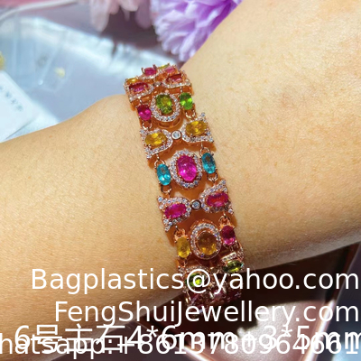 Ein guter Preis. Natürlicher Brasilianischer Kristall, alter, öliger Turmalin Armband, Mehrfach-Kreis, Einzel-Kreis, Bonbon, Damenschmuck, 925er Silber, Regenbogen-Kettenarmband für Damen, Fabrikquelle, Großhandel Online