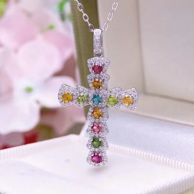 Bon prix Bracelet chaîne arc-en-ciel en argent 925 plaqué platine avec tourmaline naturelle pour femmes - Source d'usine - Vente en gros de bracelets de couleur tourmaline en pierres précieuses naturelles pour femmes en ligne