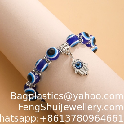 Ein guter Preis. Armband mit bösem Blick Bedeutung Perlen Schwarz Perlen Kristallglas Gold Mehrfarbiges Armband mit bösem Blick Glücksarmband für Schutz Segen Online