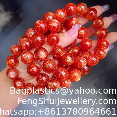 Ein guter Preis. Energie Schutz Glück Feng Shui Natürlicher Kristall Gold Sonne Armband Anhänger Halskette Gold Erdbeer Kristall Sonnenlicht Sonnenstein Einzelne Perlen Armband Online