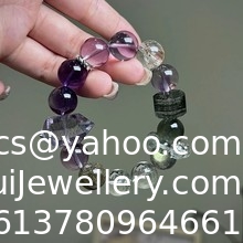 Ein guter Preis. Natürliche Geisterhaare Kristall Silberhaare Kristall Doppelspitze Leicht Luxus High-End Bracelet Weiß Kristall Aquamarin Kristall Bracelet Einfache Männer Und Frauen Paarmodell Großhandel Leicht Luxus Online