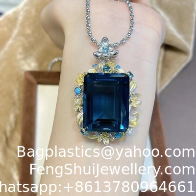 Good price Feng Shui High-End Luxury New Product S925 Silver Plated With Platinum Inlaid Topaz Horse Eye Pendant online
