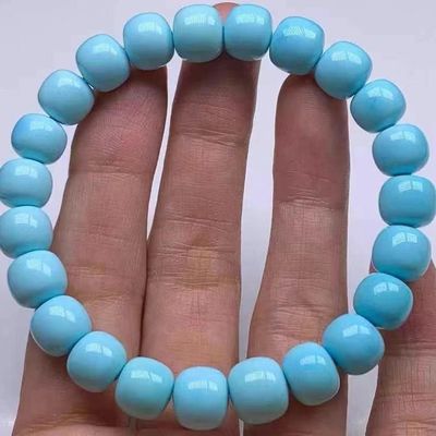 Ein guter Preis. Natürliche Roh-Turkis-Hoch-Porzellan-Gleichgeschnitte-Armbänder, spezielle Farbmatch-Design, Turkis-Gleichgeschnitte-Hoch-Porzellan-Blaue Altstil-Armbänder, Clean Sky Blue Material Online