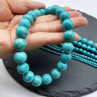 Bon prix Natural Turquoise 10MM925 Silver Beads Bracelet Punk Hip-Hop European And American Trendy Personality Men And Women Kroro Silver Beads Bracelet Punk Retro Trendy Personality Hand Jewelry en ligne