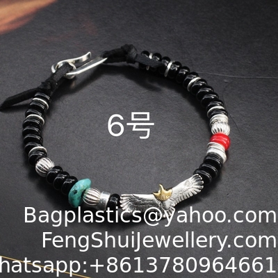 Bon prix Bracelet en argent sterling S925, enveloppé de cire d'abeille, design original, argent sterling tissé à la main, calcédoine jaune, petite étiquette porte-bonheur, bracelet de perles porte-bonheur enveloppé à la main en ligne