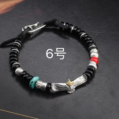 Bon prix Bracelet S925 Sterling Silver Bracelet Wrapped With Beeswax Original Design Sterling Silver Hand-Woven Yellow Chalcedony Small Fortune-Bringing Tag Hand-Wrapped Lucky Beads Bracelet en ligne