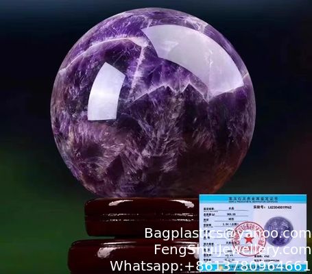 Buen precio Bola de cristal púrpura natural, bola de amatista de ensueño, adornos de bola de amatista pulida de piedra en bruto, adornos de artesanía para la decoración del hogar en línea