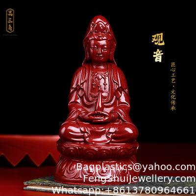 Buen precio Estatua de Buda Bodhisattva de cinabrio natural Niño Guanyin Bodhisattva de Nanhai Tres Santos Occidentales Estatua de pie Saha Tres Santos Mahasthamaprapta Bodhisattva Guanyin Bodhisattva Buda en línea