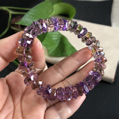 Good price Natural Crystal Bracelet To Protect The Devil, Communicate With The Aquamarine, Love And Harmony, Pink Crystal, Emotion, Amethyst Ametrine Bead Faceted Bracelet online