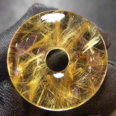 Good price Fengshui Protection Natural Titanium Crystal Peace Buckle Pendant, Hair Crystal Peace Buckle, Crystal Is Clean And Flawless, Full Shape online