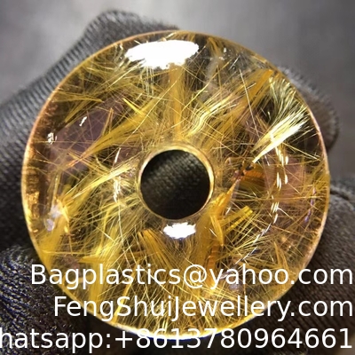 Buen precio Protección Fengshui Titanio Natural Cristal de la Fijación de la Paz colgante, pelo Cristal de la Fijación de la Paz, Cristal es limpio y sin defectos, en plena forma en línea