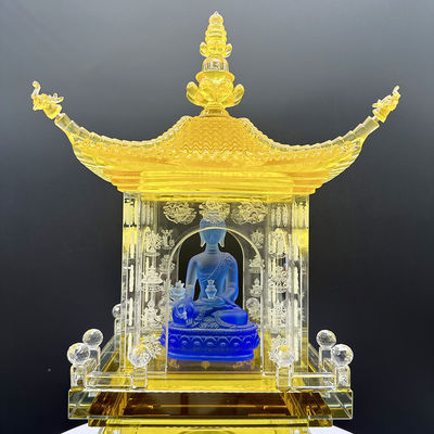 Good price Crystal Pagoda Wholesale Pluggable Base With LED Colorful Lights For Worshipping Pagoda Ornaments Ruyi Pagoda Crystal Craft online