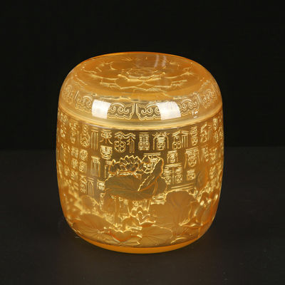 Bon prix Fengshui Thickened Heart Sutra Baifu Master Baijiaxing Laser Engraving LOGO Personalized Crystal Glass Urn en ligne