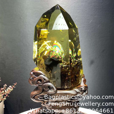 Bon prix Citrine naturelle pierre de paysage pierre brute accompagnante pendentif cristal transparent minerai brut Citrine pierre brute ornements en ligne