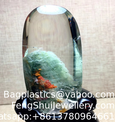 Good price Natural Brazilian Ghost Color Ghost Cornucopia Thousand-Layer Mountain Green Ghost Pyramid Fully Wrapped Raw Stone Crystal Ornaments online