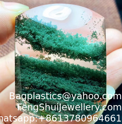 Good price Fengshui Good Luck Natural Green Ghost Stone Crystal Pendant Ghost Color Ghost Stone Cornucopia Thousand-Layer Mountain Pyramid online