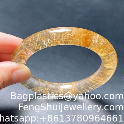 Good price Natural Golden Rutilated Crystal Original Color Golden Rutilated Crystal Bracelet, Natural Rutilated Crystal Titanium Crystal Original Stone Bracelet online
