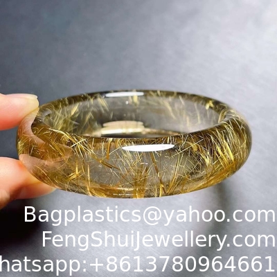 Good price Fengshui Feng Shui Natural Golden Rutilated Crystal Original Color Golden Rutilated Crystal Bracelet, Natural Rutilated Crystal Titanium Crystal Original Stone Bracelet online
