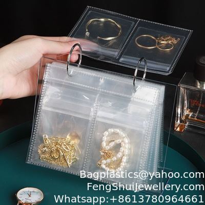 Buen precio Caja de almacenamiento de joyas antioxidante biodegradable, caja de pendientes, collar, caja de pendientes montada en la mesa, anillo, bolsa de almacenamiento transparente, artefacto en línea