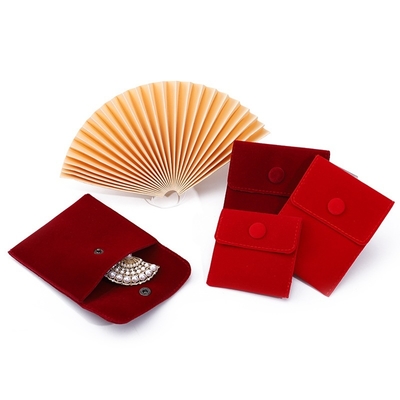 Good price Elegant Luxury Noble Eco Friendly Biodegradable Velvet Jewelry Velvet Bag Snap Button Jewelry Bag Jewelry Bag Necklace Bracelet Ring Jewelry Packaging Bag online