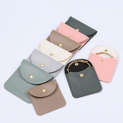 Good price Elegant Luxury Noble Eco Friendly Biodegradable Vegetable Leather Apple Leather Pineapple Leather New PU Leather Metal Snap Bag Jewelry Bag Bracelet Necklace Jewelry Storage Bag Oil Edge Leather Bag online
