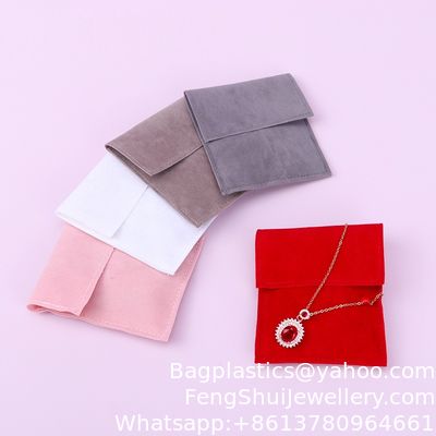Bon prix Luxe Elegante sac cadeau cadeau Package Vente chaude Flip Cover Sac de velours étanche Ring Boucle d'oreille Sac à bijoux Petits accessoires Sac de rangement en ligne