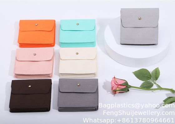 Buen precio Bolsa de joyería de microfibra con hebilla magnética, bolsa de terciopelo, accesorios de joyería, bolsa de terciopelo, bolsa de almacenamiento de joyería de microfibra de doble cara para anillos y pulseras en línea
