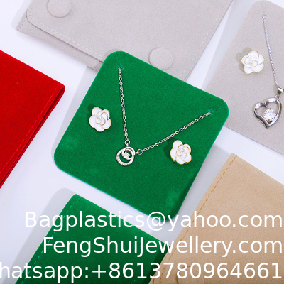 Good price Double Snap Velvet Bag Double-Sided Velvet Jewelry Bag Earrings Necklace Pendant Storage Packaging Bag Inner Card Board online
