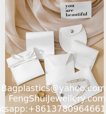Bon prix LOGO personnalisé Sac de velours blanc bijoux accessoires épaissis sac à boutons anti-oxydant sac de rangement de bijoux en ligne