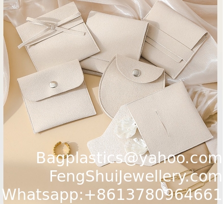 Bon prix Pochette à bijoux LOGO personnalisé Abricot Microfibre Velours Sac Enveloppe Sac de rangement de bijoux anti-oxydation en ligne