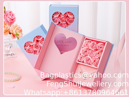 Good price Chinese Valentine'S Day Flip Jewelry Gift Box Valentine'S Day Jewelry Box Nine Roses Gift Box Eternal Flower Jewelry Packaging Box online