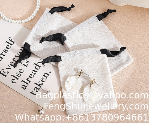 Good price Customized LOGO Wholesale Customizable Cotton And Linen Drawstring Bag Small Cotton Canvas Jewelry Bag Jewelry Drawstring Storage Bag online