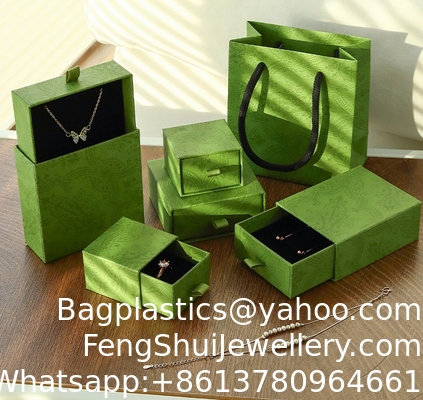 Good price CUSTOM LOGO Wholesale Customizable Factory Green Drawer Box Jewelry Box Ring Earring Pendant Necklace Bracelet Jewelry Packaging Box online