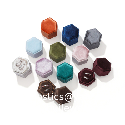 Good price Jewelry Box Square Velvet Ring Box Retro Double Ring Box Flannel Earring Jewelry Box Jewelry Packaging Box online
